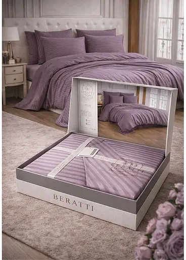 Комплект постельного белья евро 200х220 Berratti premium сатин фиолетовый TC303376125