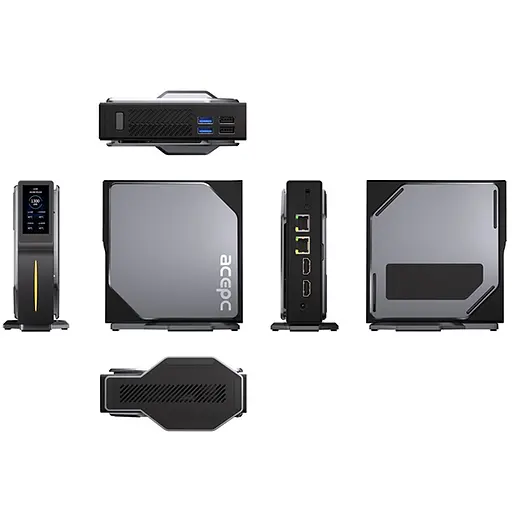 Міні-ПК з екраном Acepc PicoBox Home S1 / Intel Processor N95 / RAM 16GB / SSD 512GB / 2 x LAN / Wi-Fi / Bluetooth / Windows 11 Pro / Сірий - фото 4