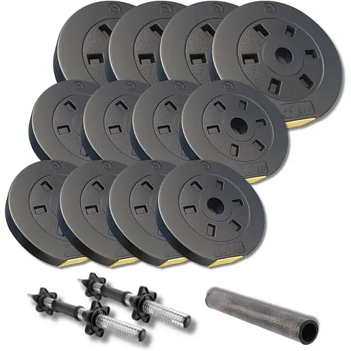 Набор гантели-штанга 2в1 Besport PowerPro 42кг с переходником