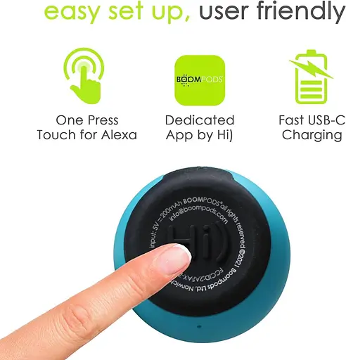 Boompods Zero Talk Міні-портативний динамік Bluetooth із вбудованими розумними пристроями Amazon Alexa - невеликий бездротовий вод - фото 3