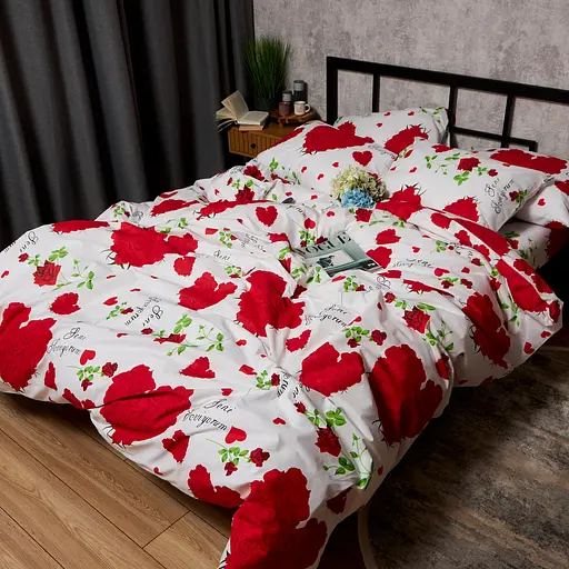 Комплект постельного белья Moon&Star Бязь Gold Люкс Scarlet Romance Семейный 143х210х2 наволочки 2х70х70 - фото 5