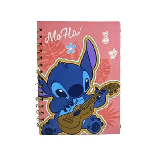 Тетрадь на спирали Ститч, А5, 80 листов, твердая обложка, 80 г/м², клетка (в ассортименте)