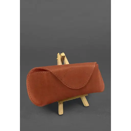 Кожаный чехол для очков BlankNote Crazy Horse с клапаном на магните Светло-коричневый  - фото 4