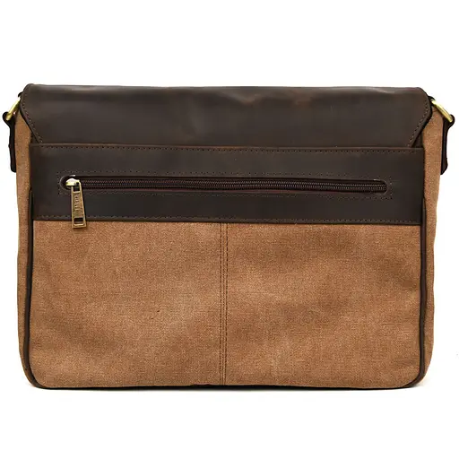 Сумка мужская через плечо из кожи и канвас TARWA 37х27х11 см sum0028301 - фото 2
