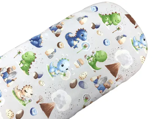 Простынь хлопковая Moontime в коляску "Дино разноцветное" - фото 1