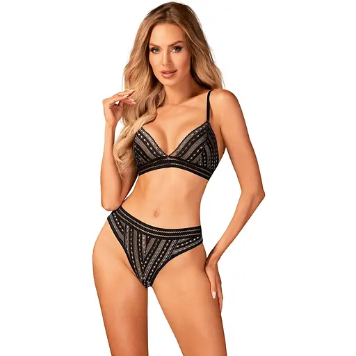 Комплект білизни Obsessive Natilya M/L чорний