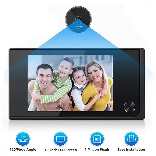 Видеоглазок Kivos SF515 дверной цифровой для квартиры с 3.5 дюймовым экраном черный - фото 6