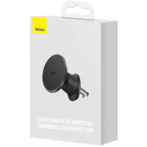 Держатель с беспроводной зарядкой для авто Baseus CW01 Magnetic 15W черный - фото 6