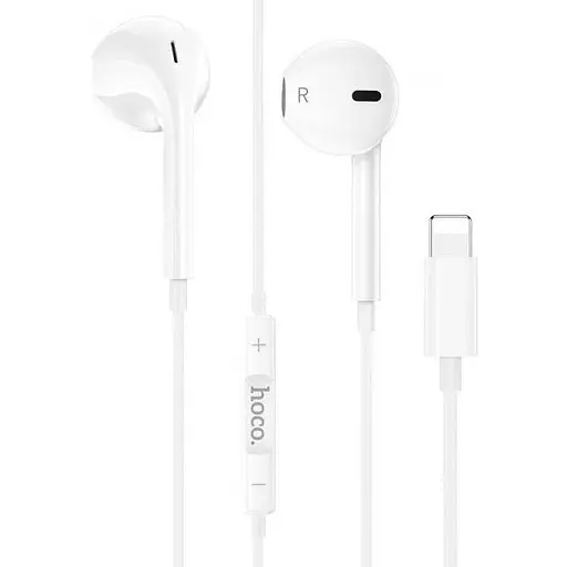 Проводные наушники Hoco M80, Lightning, 1.2m, белые