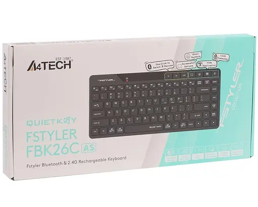 Клавіатура A4Tech Fstyler FBK26C AS Black (FBK26C AS (Black)) - фото 7