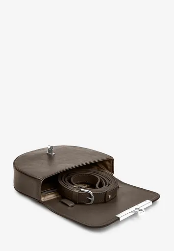 Жіноча шкіряна сумка поясна-кроссбоді Bridget темно-бежевий - фото 10