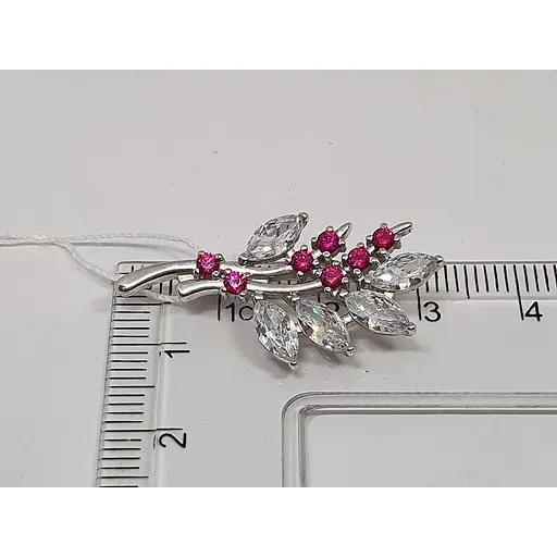 Серебряная брошь Ирий с фианитами. 9522 - фото 3