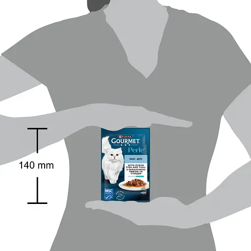 Вологий корм для котів Gourmet Perle Duo з океанічною рибою та тунцем 85 г - фото 4
