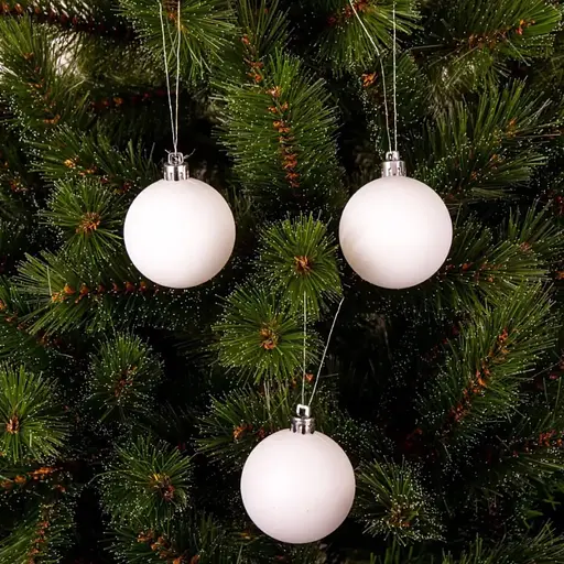 Набір ялинкових куль Mica Decorations білі 6 см 27 шт. (1170791) - фото 2