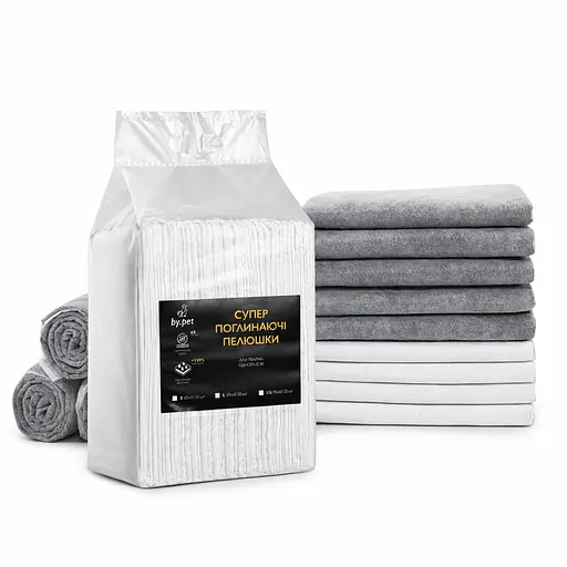 Пелюшки для собак Пухнасте Щастя 60х60 см з бамбуковим вугіллям 30 шт. Чорні - фото 1