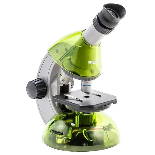 Микроскоп детский SIGETA MIXI 40x-640x Green с адаптером для смартфона и набором для опытов (65912) - фото 1
