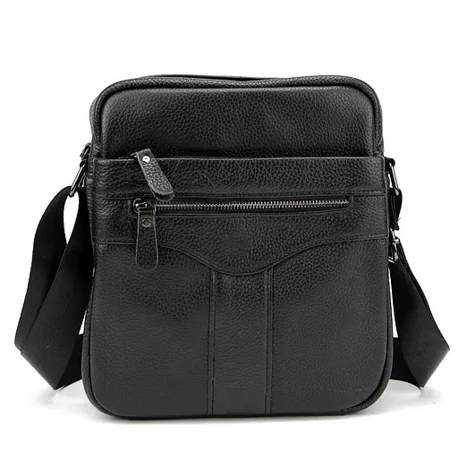 Шкіряний маленький чоловічий месенджер чорний Tiding Bag M56-0187A
