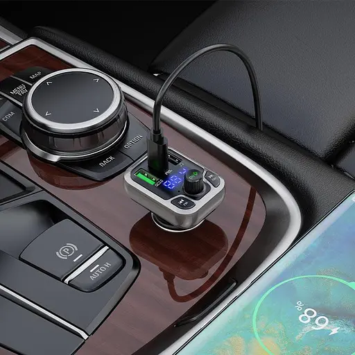 Автозарядный с FM-модулятором BOROFONE bc38 Flash Energy 2 выхода USB+Type-C PD 20W - фото 6