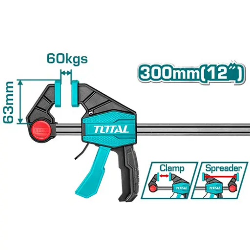 Струбцина Total THT1340602 швидкозажимна 63 х 300 мм 60 кг