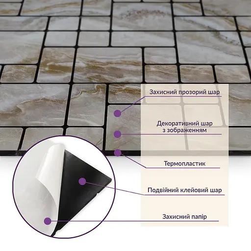 Самоклеющаяся PET мозаика 300х300х4мм SW-00001656 - фото 5