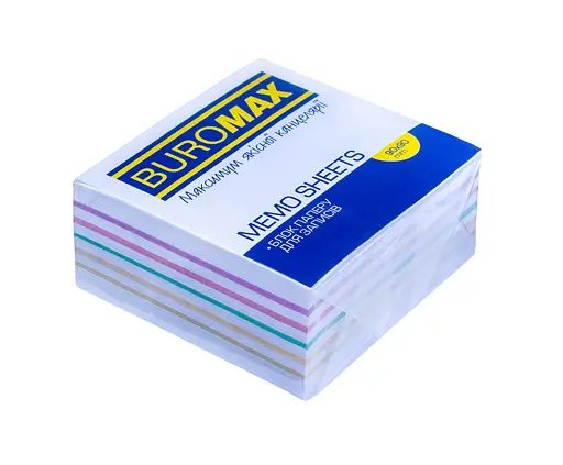 Блок бумаги для заметок Радуга, 90x90x40 мм, несклеенный