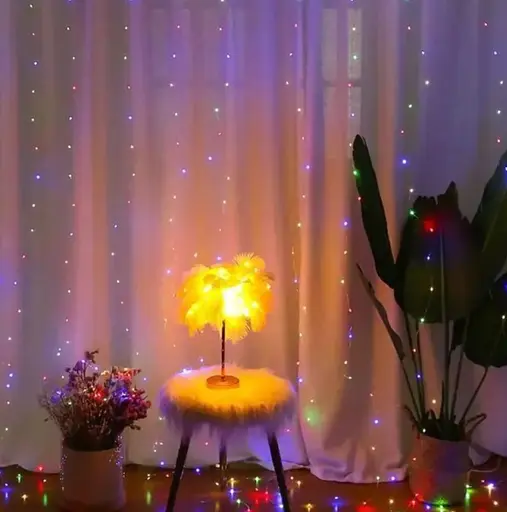 Новогодняя светодиодная гирлянда-штора Роса 2x2 м LED 160 лампочек Цветная - фото 4