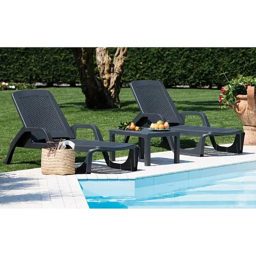 Шезлонг пластиковий Bica Nilo, графіт - фото 9