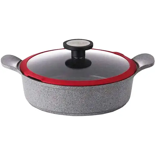 Кастрюля со стеклянной крышкой Neoflam EK-OT-L28I Light Marble с мраморным покрытием 28см - фото 1