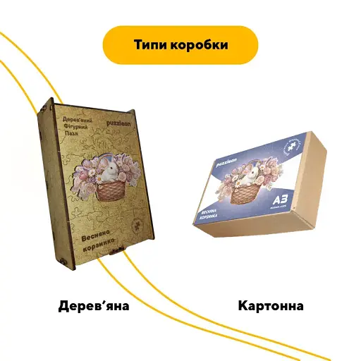 Дерев'яний фігурний пазл Весняна Корзинка, А4, Картонна коробка 100 елементів - фото 4