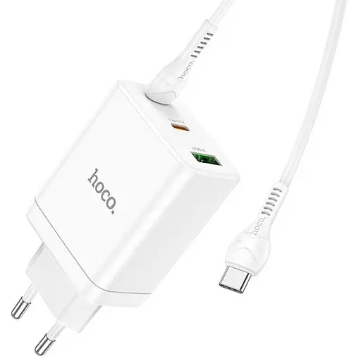 СЗУ Hoco N33 Start PD35W (1USB-A/2C) + кабель Type-C to Type-C - фото 4