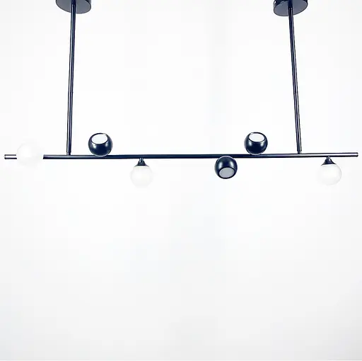 Видовжена підвісна люстра SIMPLE у чорному каркасі Line.F Довжина 100 см - фото 7