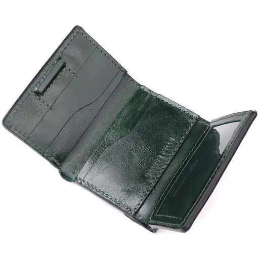 Отличный кошелек в три сложения из натуральной гладкой кожи Grande Pelle 7.5х10х2 см acs0029666 - фото 6