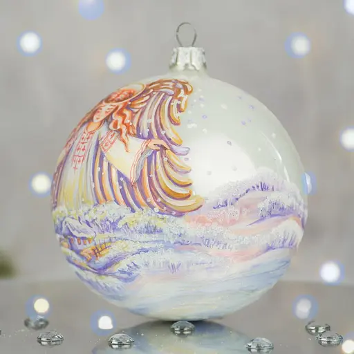 Ялинкова прикраса Санта Шоп Янгол на світанку скло (4820001180084) - фото 3