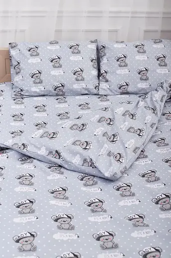 Комплект постільної білизни Moon&Star King Size 220x240 наволочки 2х50х70 Teddy Boy Бязь Gold Люкс - фото 4