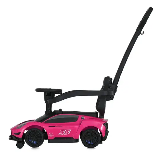 Детская каталка-толокар 2 в 1 M 5106-8 розовй, с родителькой ручкой - фото 3