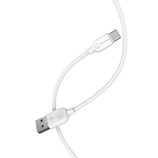 Кабель BOROFONE BX14 USB to Type-C 2.4A, 3m, PVC, TPE connectors, White - фото 5