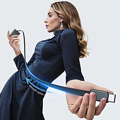 МЗП Usams US-CC299 GaN With Retractable Type-C Cable Xiang Ser. 65W (1USB-A/1C) Black - фото 5