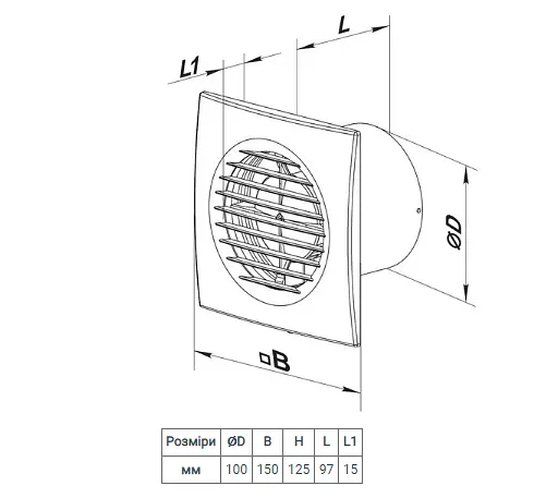 Вытяжной вентилятор Домовент 100 Симпл - фото 2