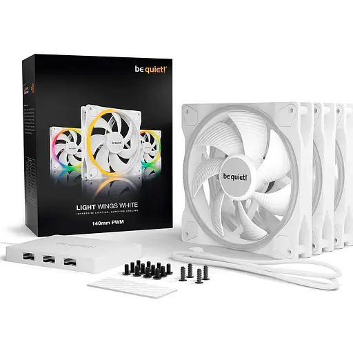 Комплект вентиляторів Be quiet! LIGHT WINGS WHITE 140mm PWM Triple Pack (BL102) - фото 5