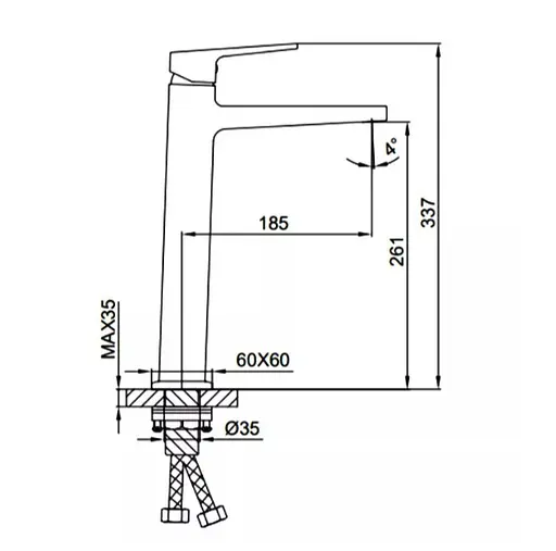 Змішувач для умивальника FAOP A1009-26 - фото 2