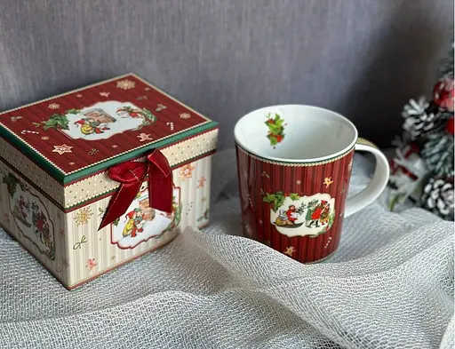 Чашка новорічна Magic Christmas R33350-1 фарфорова у подарунковій коробці 320 мл Червона - фото 3