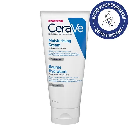 Уцінка. Зволожуючий крем CeraVe для сухої та дуже сухої шкіри обличчя та тіла 177 мл (MB107500) - фото 2
