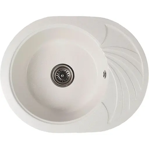 Гранітна кухонна мийка Romzha Rasa 60 Biela (102) з крилом - фото 1