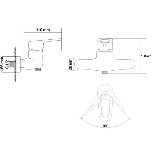 Змішувач для душу RJ Narciz хром RBZ100-5 Хром - фото 2