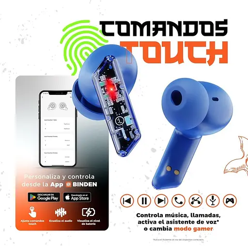 Бездротові ігрові навушники X8 з шумоподавленням синій - фото 9