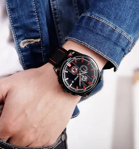 Мужские наручные часы Skmei 9181 Черные с красным - фото 5