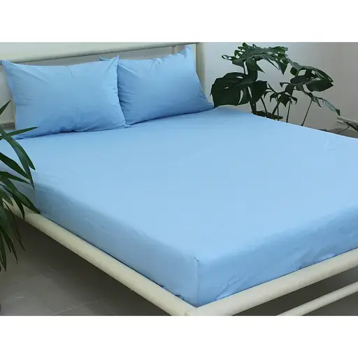 Простирадло махрове на резинці TAG Tekstil Placid Blue 60х120х20 см блакитне 000240859