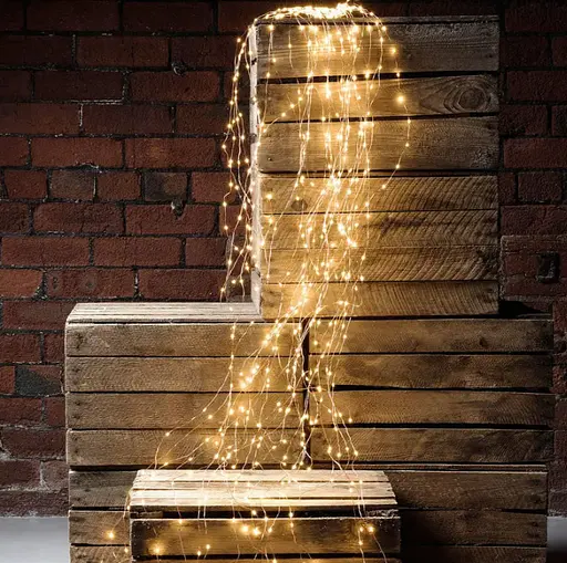 Новогодняя конусная гирлянда 2 м 10 нитей LED 200 лампочек Теплый белый - фото 5