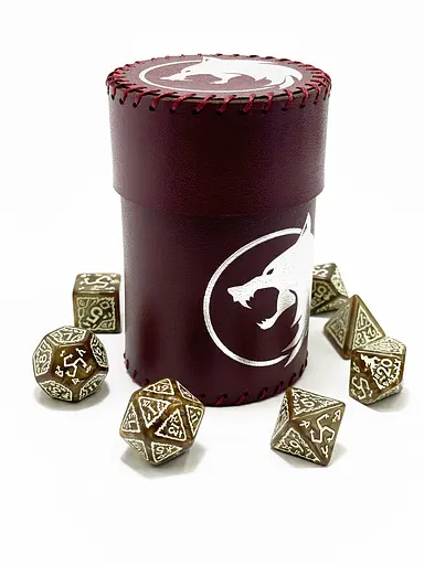 Настільна гра Планета Ігор Чаша для кубиків Вовк (бургунді) (Dice cup Wolf burgundy) (pi-dc009) - фото 3