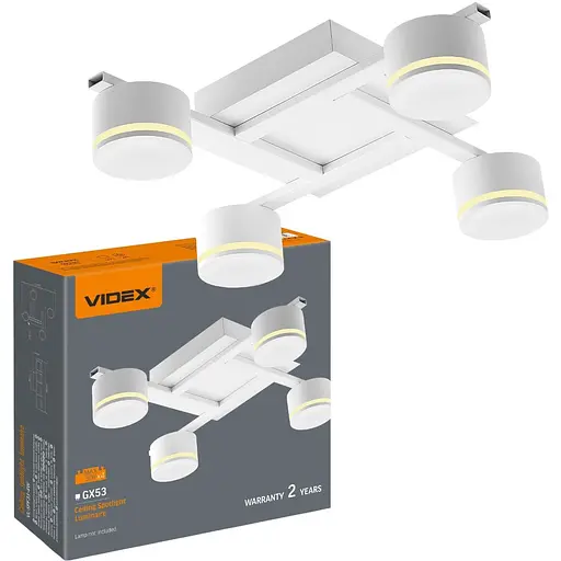 Світильник Videx під лампу 4xGX53 накладний білий (VL-SPF31-4W)